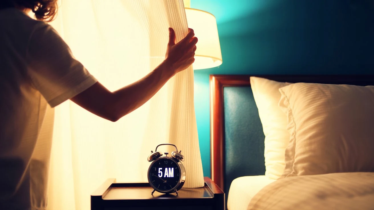 Woman practicing morning light exposure for circadian reset