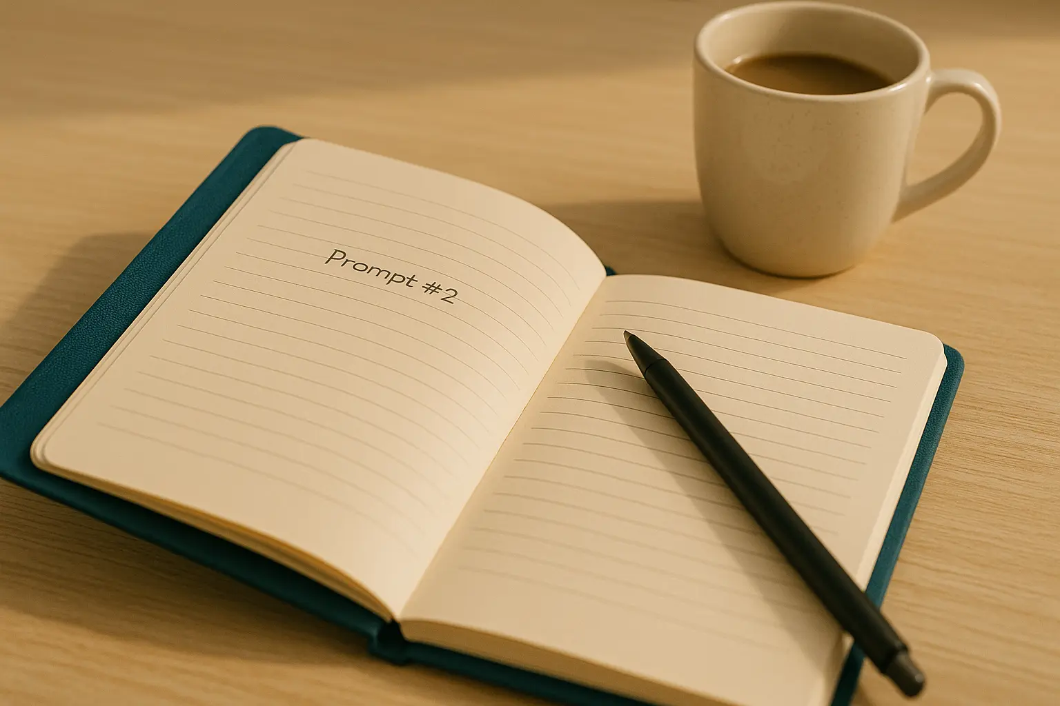 Notebook with therapeutic writing prompts for anxiety relief