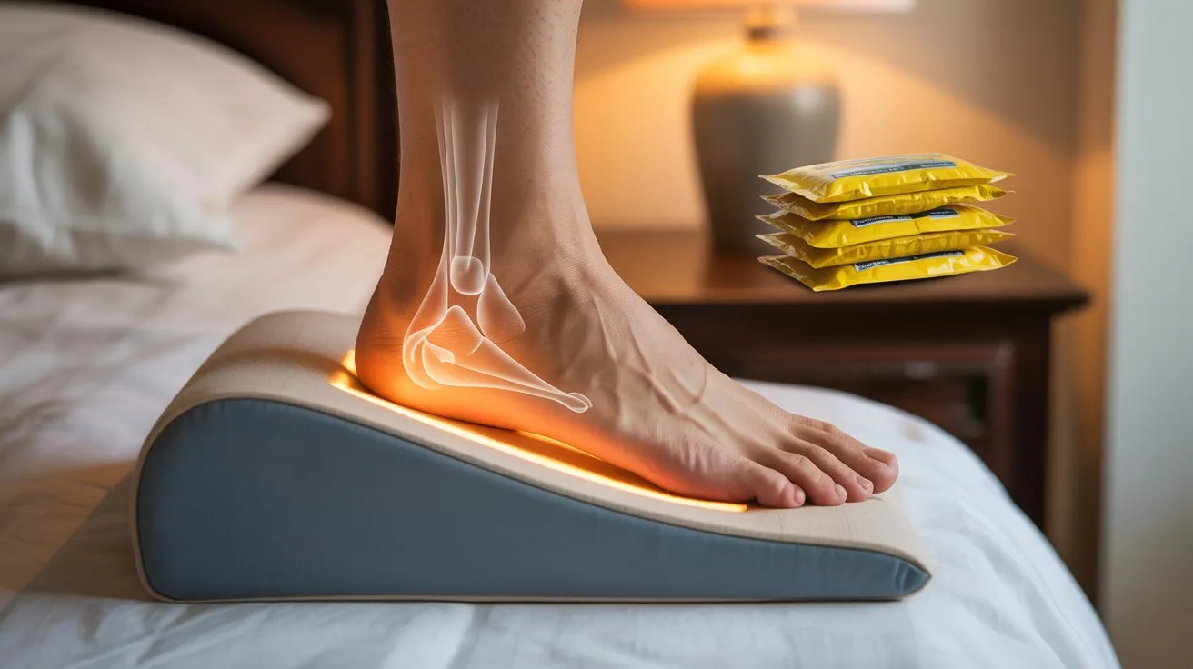 Nighttime leg cramp solutions: mustard remedy and proper foot positioning shown